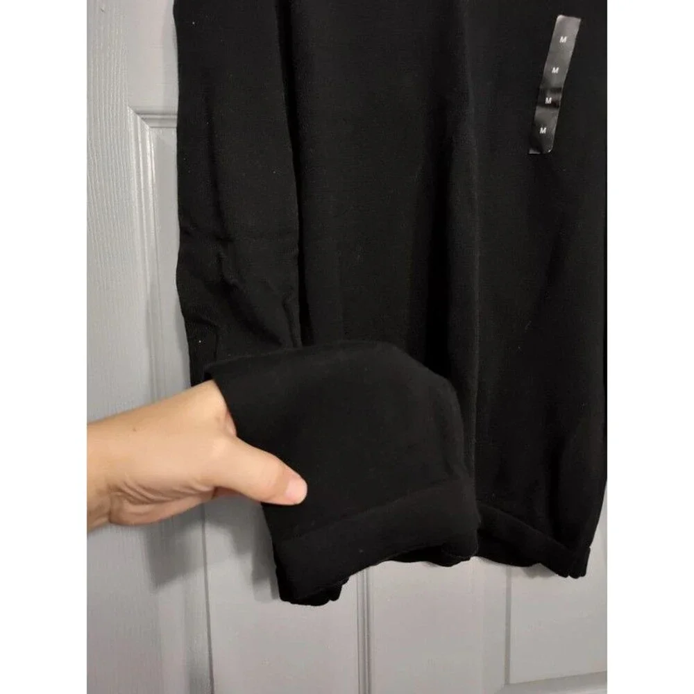 Banana Republic NWT men's black 100% cotton V-neck sweater size M